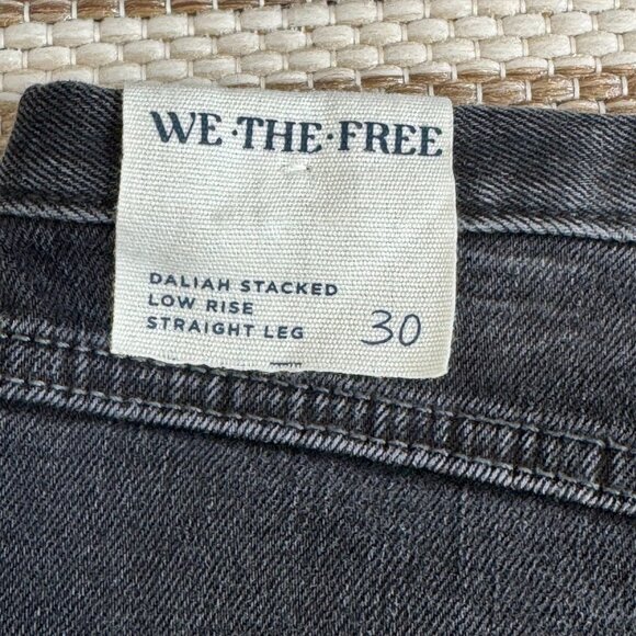 Free People We The Free Daliah Stacked Low Rise Straight Leg Jeans Black Size 30 - Picture 7 of 14